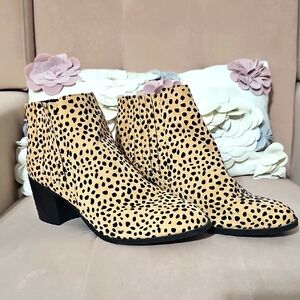 Qupid Tan and Black Ankle Booties with Western Flair